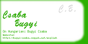 csaba bugyi business card